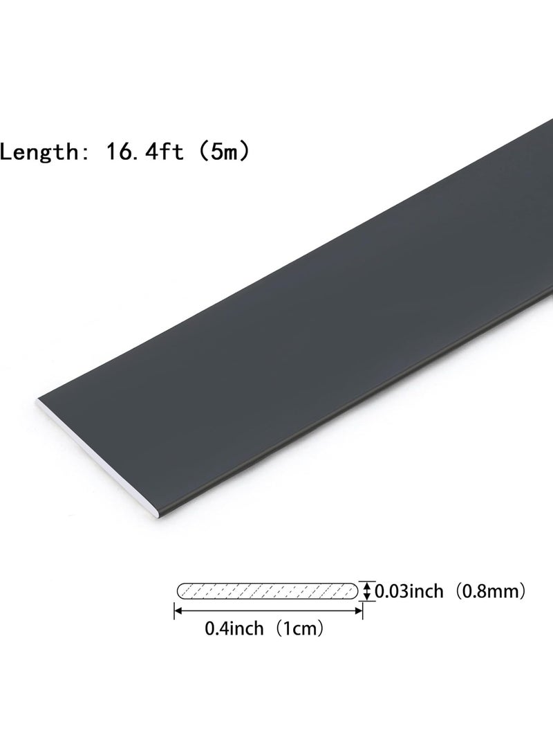 Matte Black Peel and Stick Wall & Molding Trim, Flexible DIY Strip for Mirror, Floor, Cabinet, Ceiling, Tile Edge (16.4 ft x 0.4 inch) - Image 2